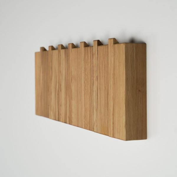 Solid oak coat rack